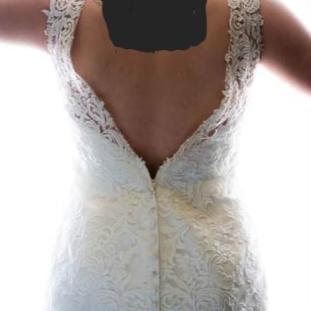 Elegant White Lace Wedding Dress - Picture 6 of 11